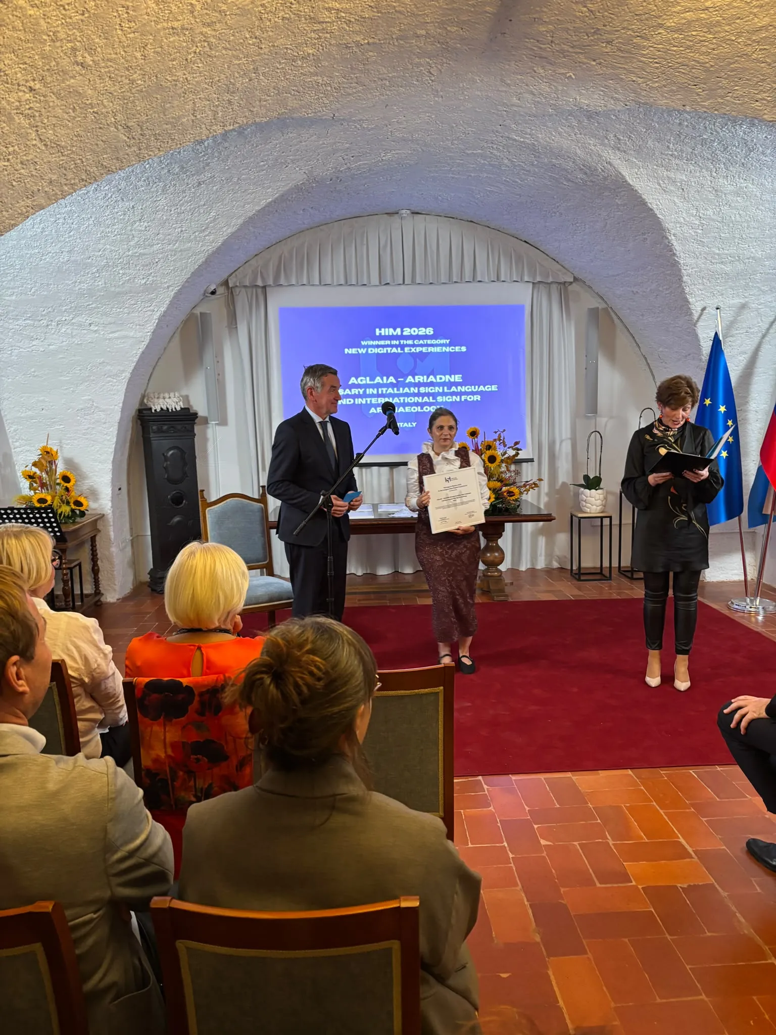 Receiving the award during the ceremony 